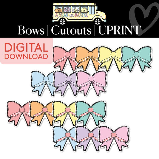 Printable Bows Cutouts | A Year In Pastel