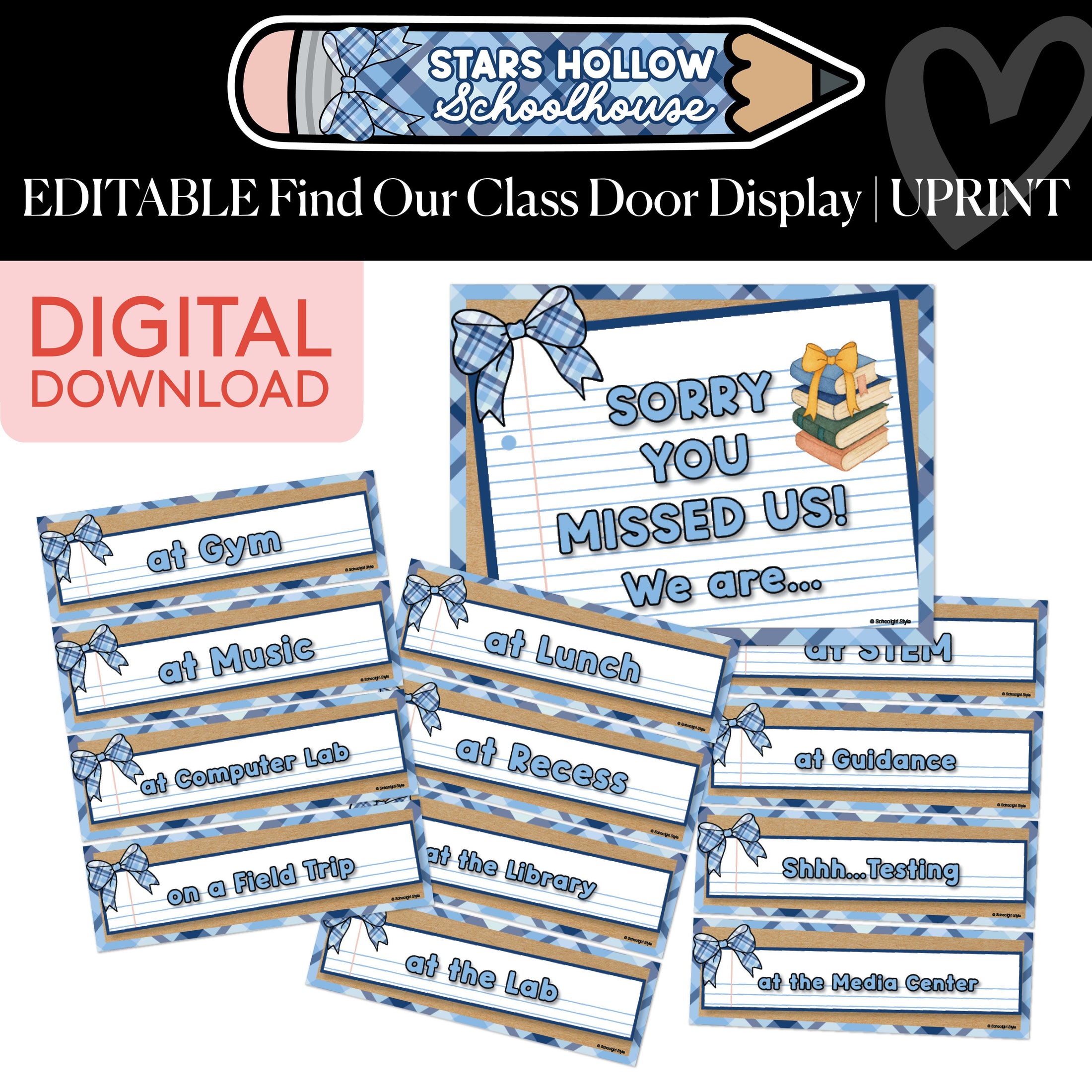 Printable Cozy Editable Find Our Class Door Display | Stars Hollow Schoolhouse