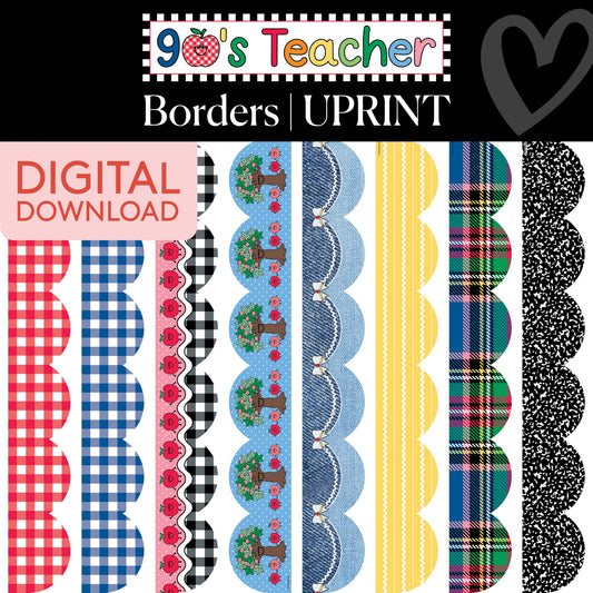 Printable Retro Border Bundle 2 | 90s Teacher