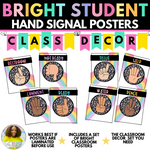 Bright Rainbow EDITABLE Hand Signal Posters