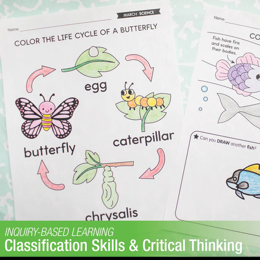 Printable March Science - Animals & Butterfly Life Cycle