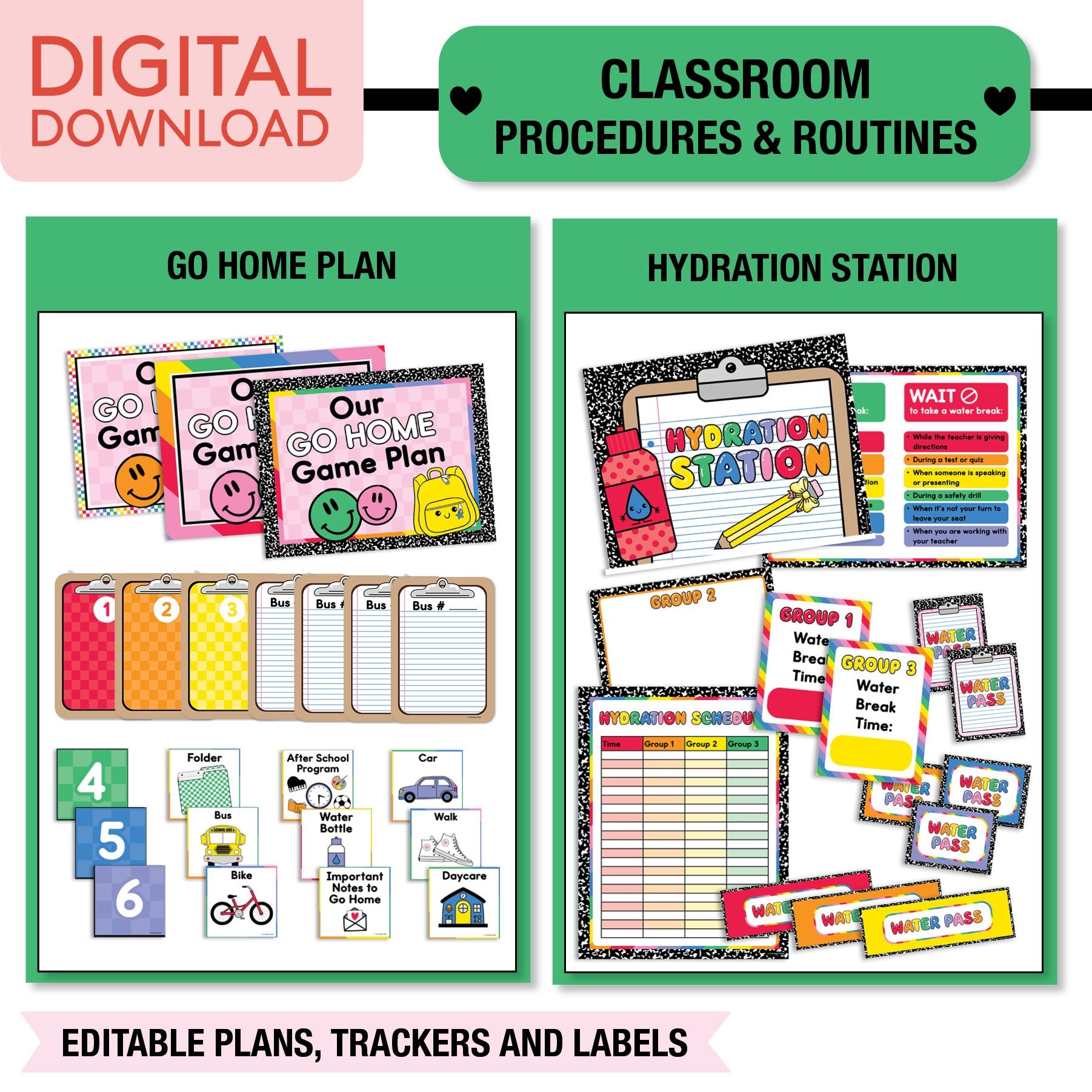 Printable Ultimate Rainbow Classroom Management and Organization Bundle
