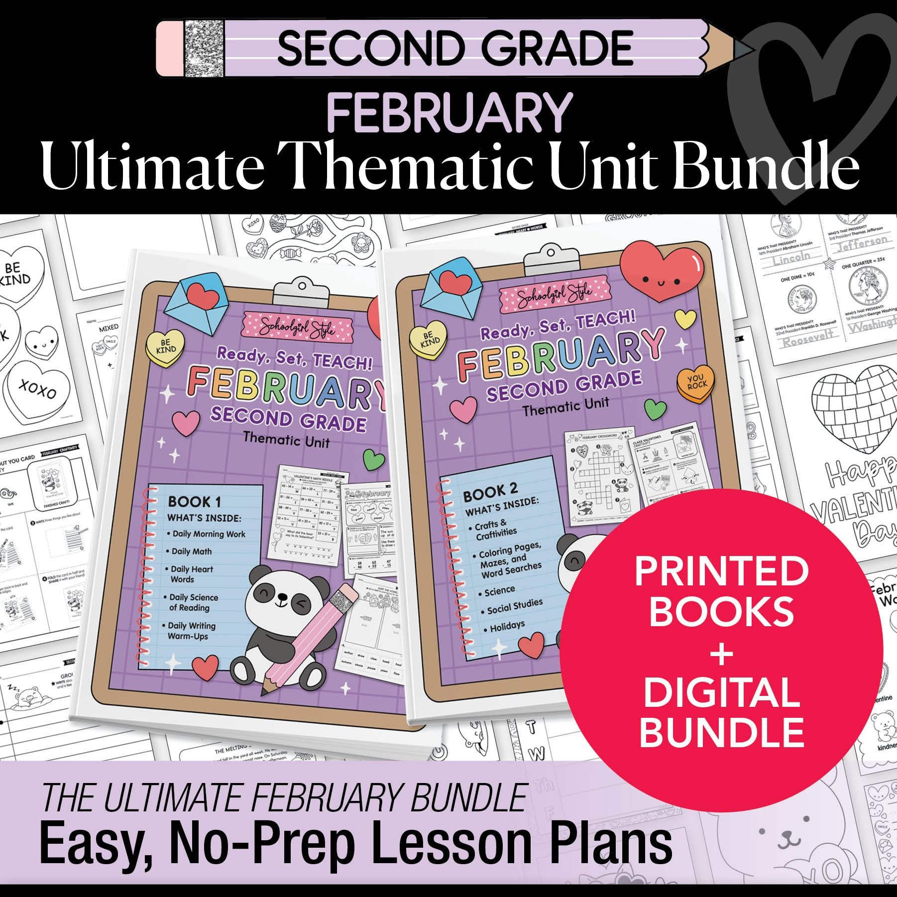 Ultimate Second Grade February Thematic Unit Bundle