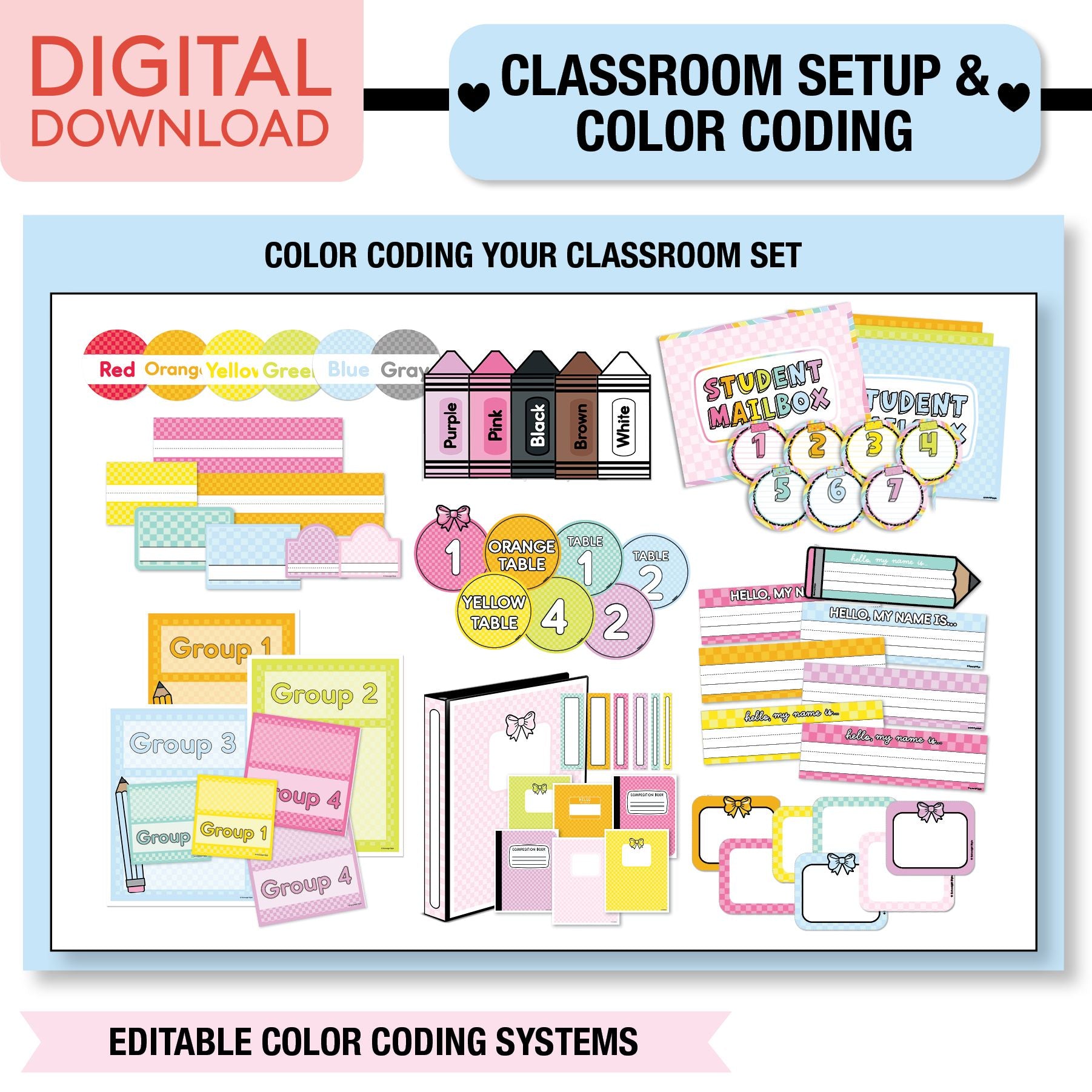 Printable Ultimate Brights Classroom Management and Organization Bundle