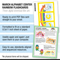 Load image into Gallery viewer, Printable Preschool March Rainbow Flashcards Alphabet Center
