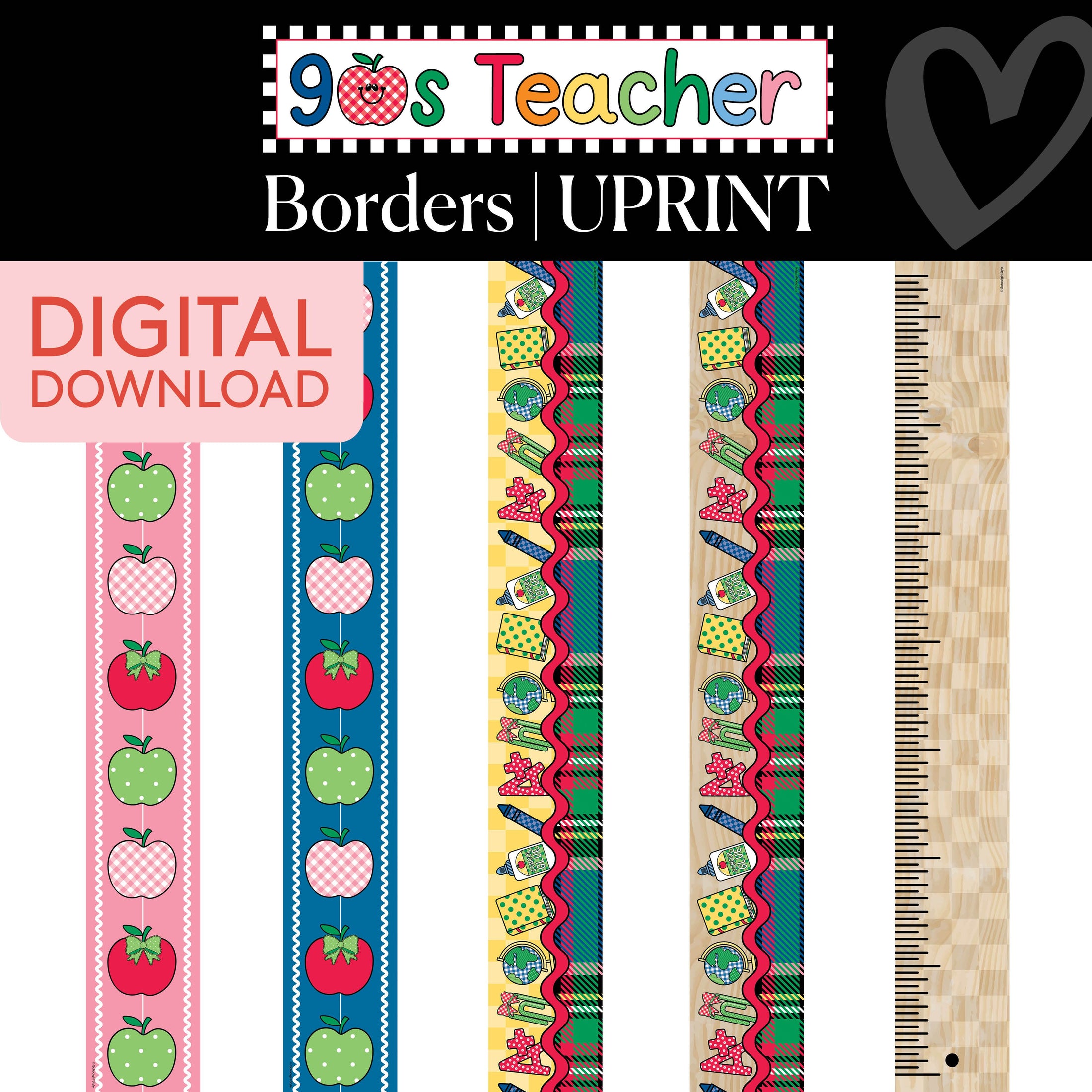 Printable Border Vault: Vol. 5 | 90s Teacher