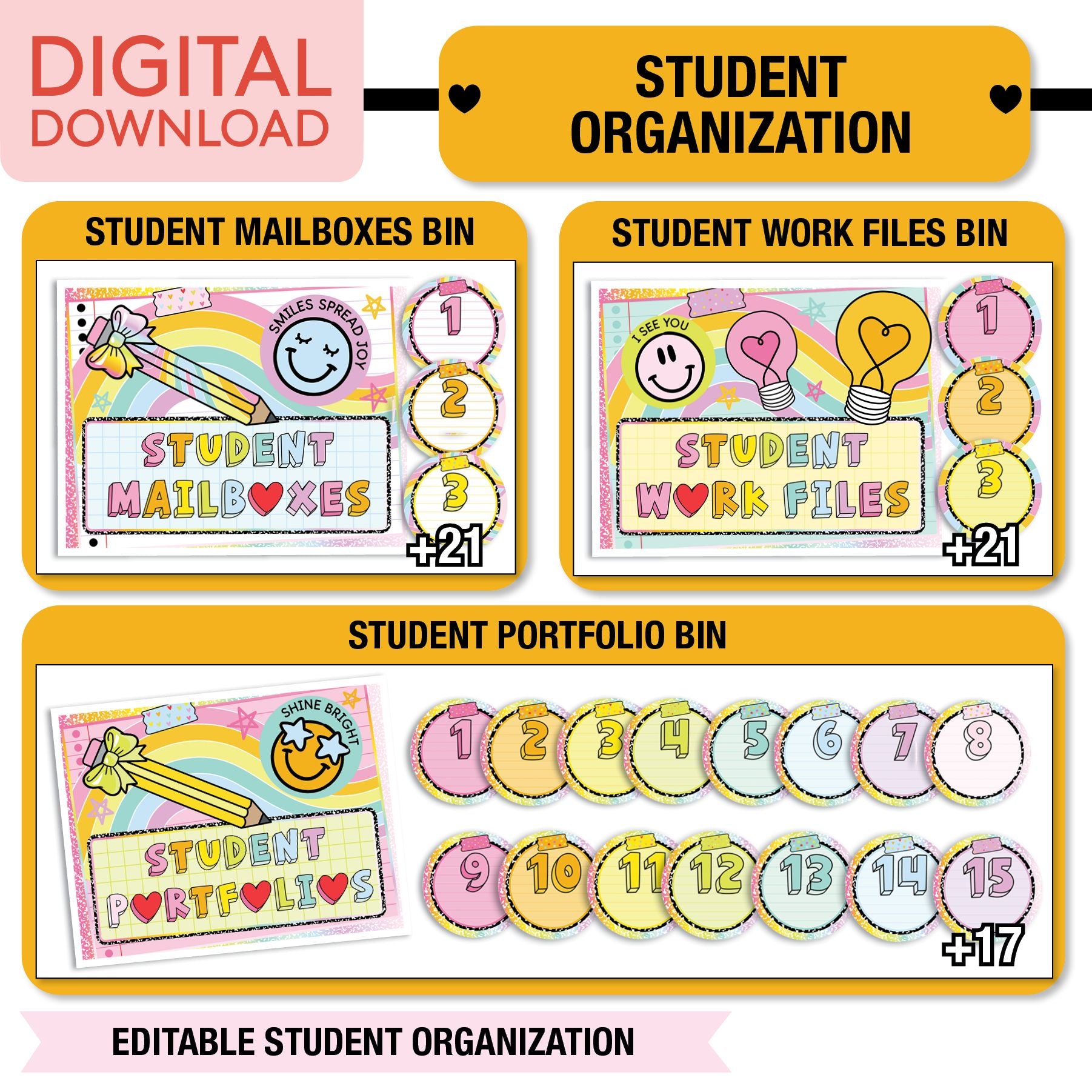 Printable Ultimate Brights Classroom Management and Organization Bundle