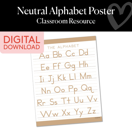 Printable Neutral Alphabet Poster