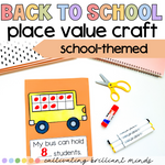 Back to School Place Value Activity Craft | Bus | Kindergarten, First Grade