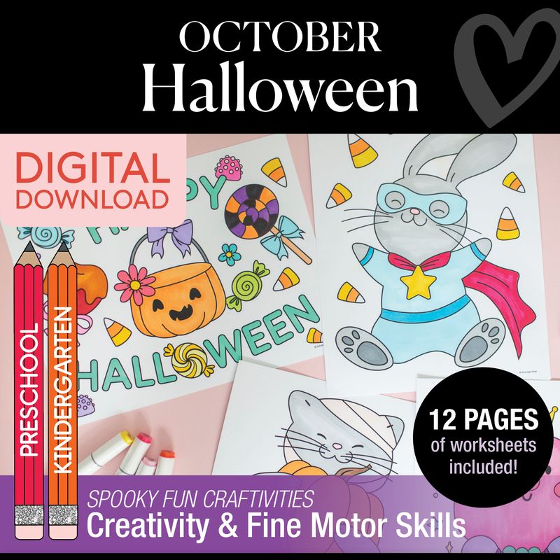 Printable Preschool and Kindergarten Halloween Worksheets, Activities and Coloring Pages | Halloween Party Pack