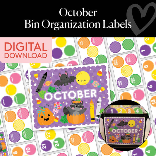 October Bin Organization Label