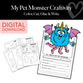 Load image into Gallery viewer, Printable My Pet Monster Craftivity
