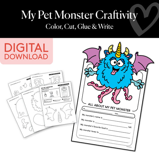 Printable My Pet Monster Craftivity