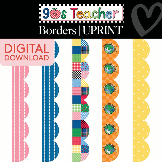 Printable Border Vault: Vol. 12 | 90s Teacher
