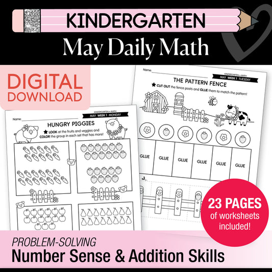 Printable Kindergarten May Daily Math
