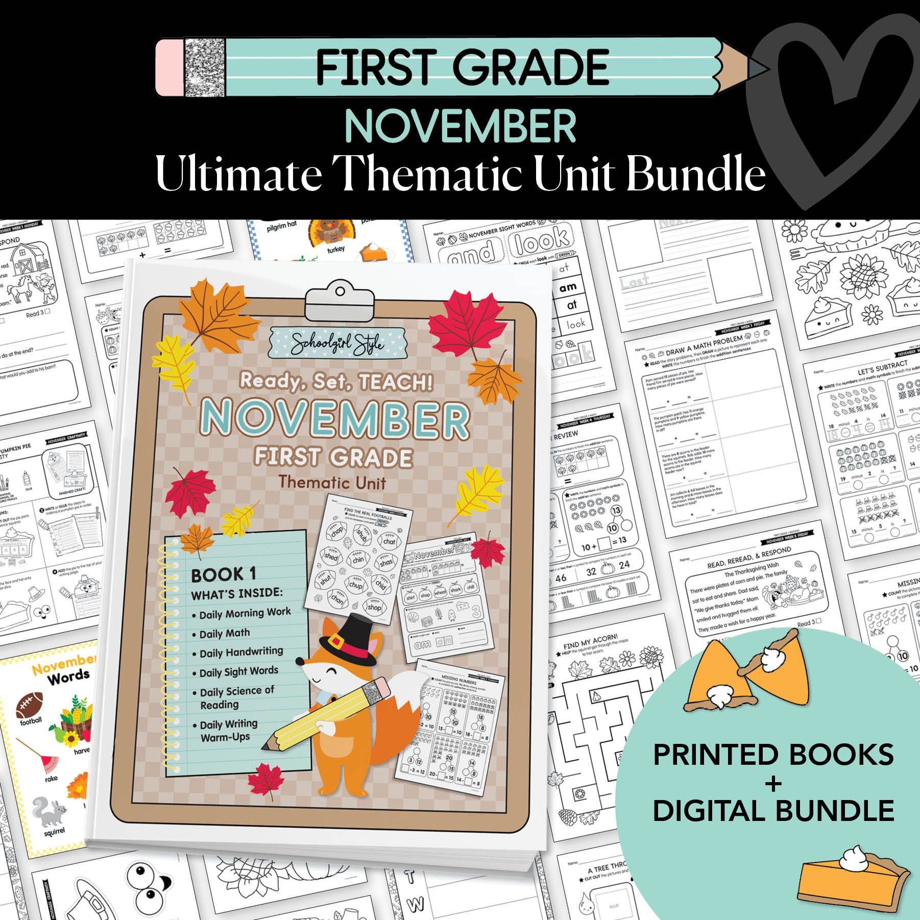 Ultimate First Grade November Thematic Unit Bundle