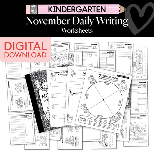Printable Kindergarten November Daily Writing
