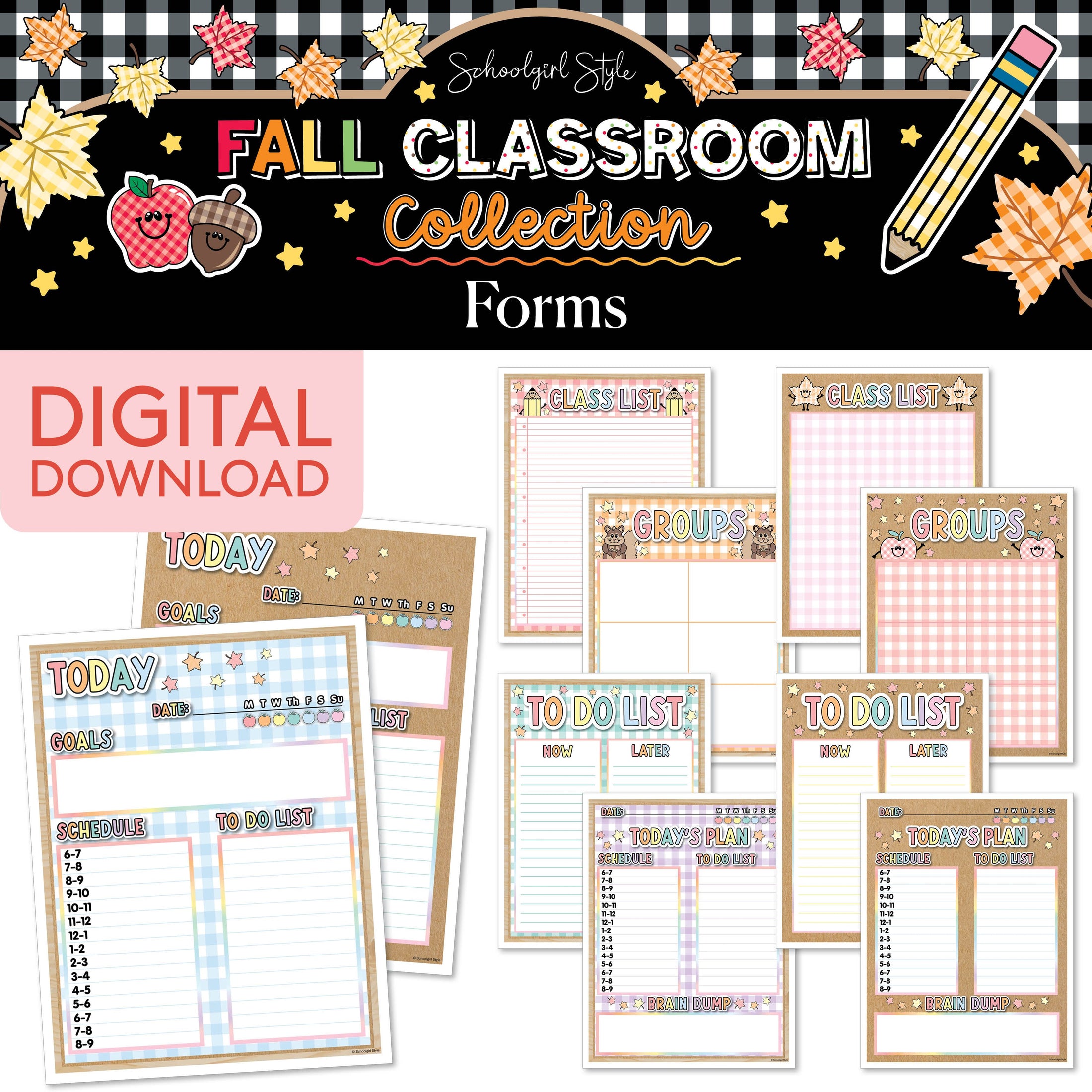 Printable Pastel Fall Teacher Forms