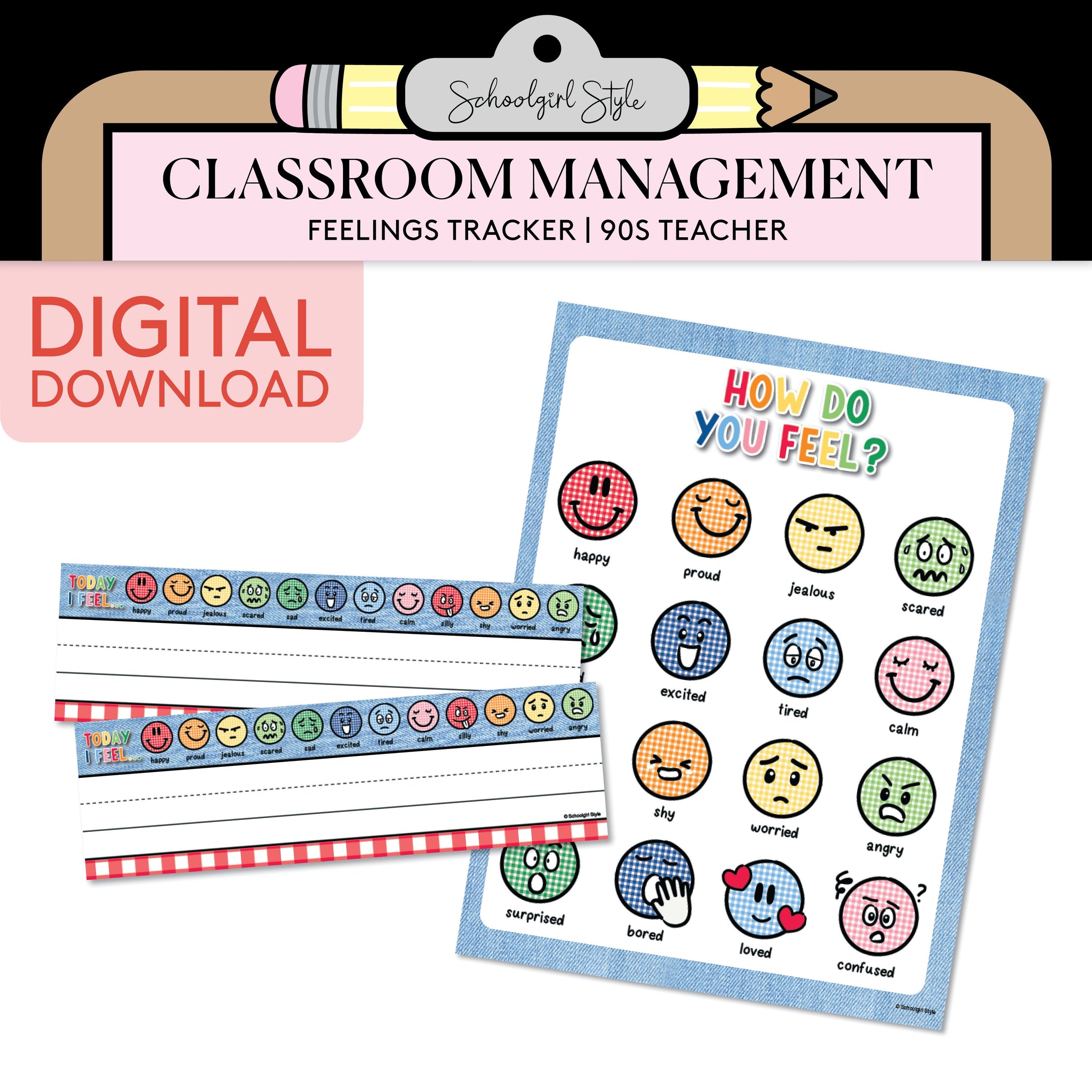 Printable Feelings Tracker | 90s Teacher