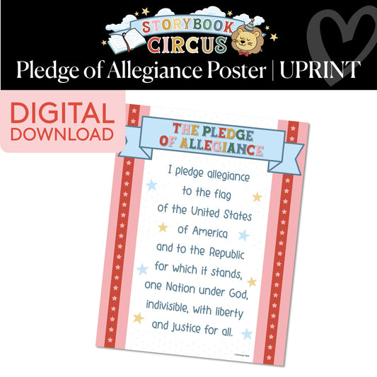 Printable Vintage Pledge of Allegiance Poster | Storybook Circus