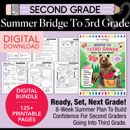 Printable Bridge To Third Grade Digital Summer Workbook
