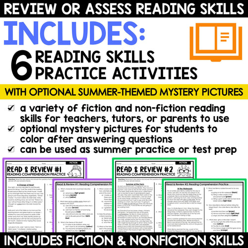 Summer End of Year Activities Reading Comprehension Passages 3rd 4th Grade