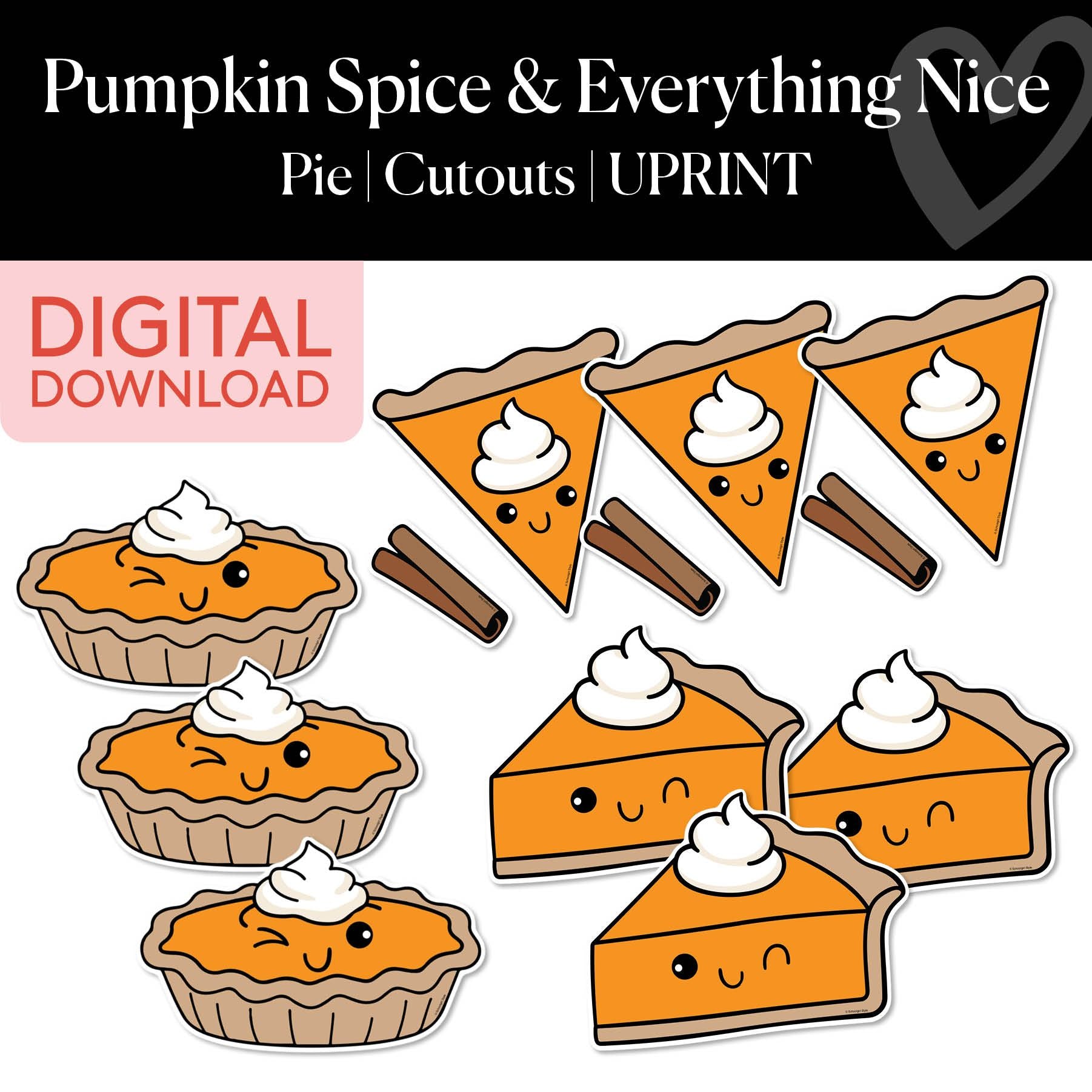 Pumpkin Pie | Printable Halloween Cutouts | Pumpkin Spice and Everything Nice