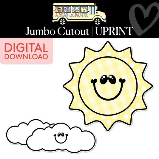 Printable Sun Jumbo Cutout | A Year In Pastel