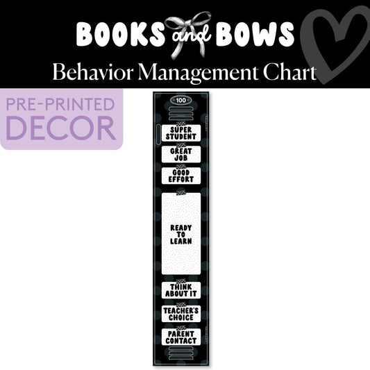Black and White Behavior Management Chart | Books and Bows