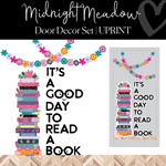 midnight meadow printable door decor set