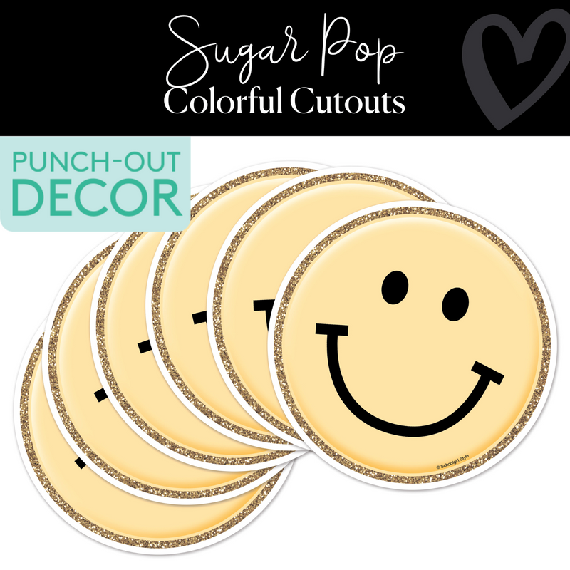 pastel yellow smiley face classroom cut outs 
