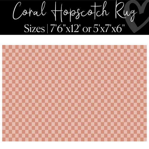 Coral Checkerboard Rug | Neutral Classroom Rug | Blushing Hopscotch | Schoolgirl Style