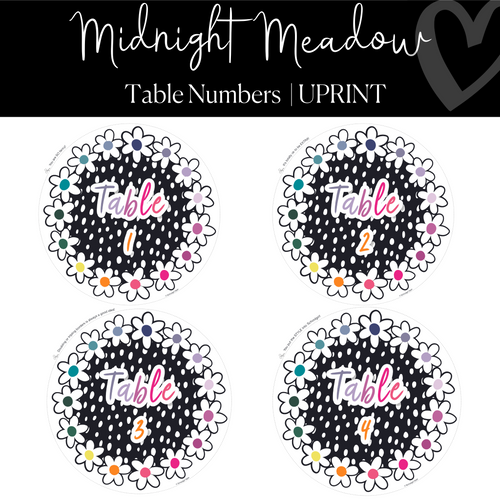 Table Numbers Floral Classroom Decor by UPRINT