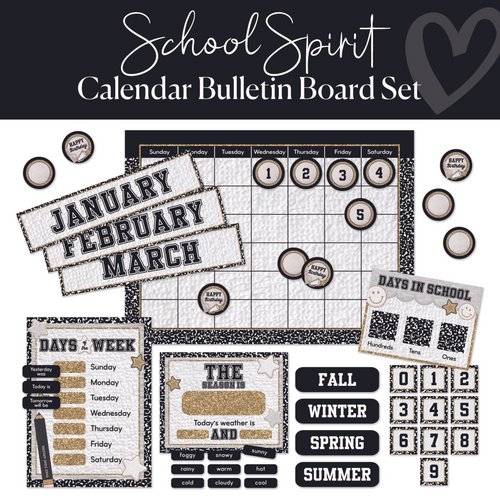 School Spirit Calendar Bulletin Board Set