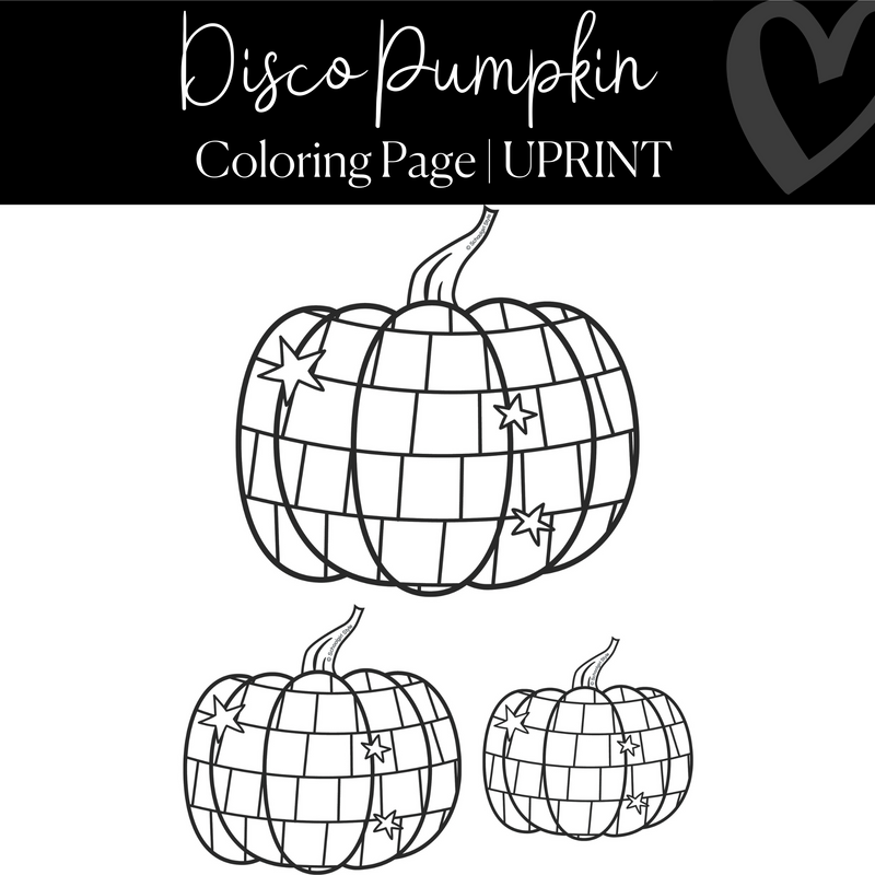 Fall FREEBIE | Disco Pumpkins Coloring Page | Fall Kid's Craft