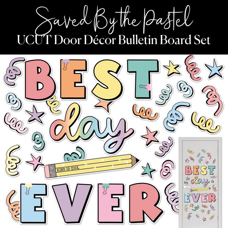 Saved By The Pastel Door Decor Bulletin Board Set | Best Day Ever