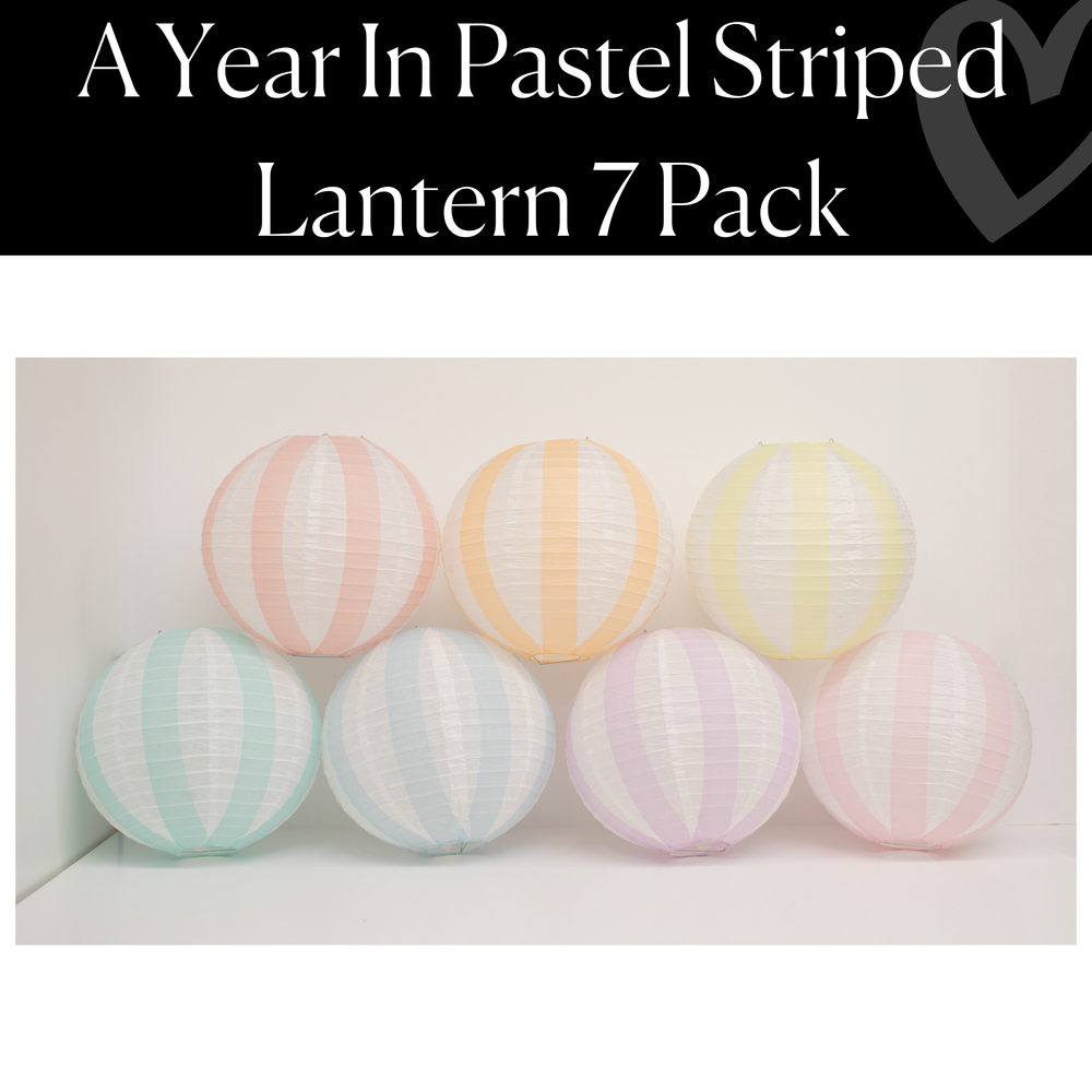 Striped Pastel Lantern 7 Pack | A Year In Pastel