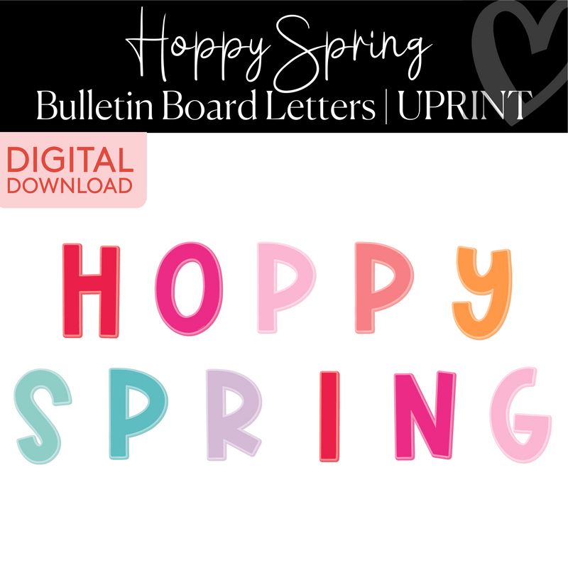 Hoppy Spring Bulletin Board Letters | Spring Pop Up Shop | Schoolgirl Style
