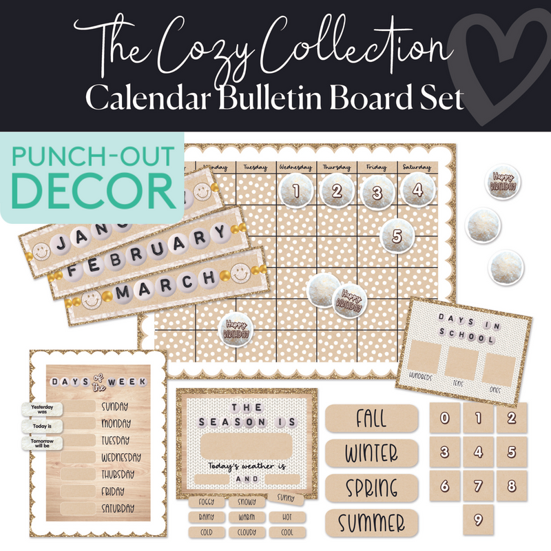Calendar | Bulletin Board Set | Cozy | Schoolgirl Style