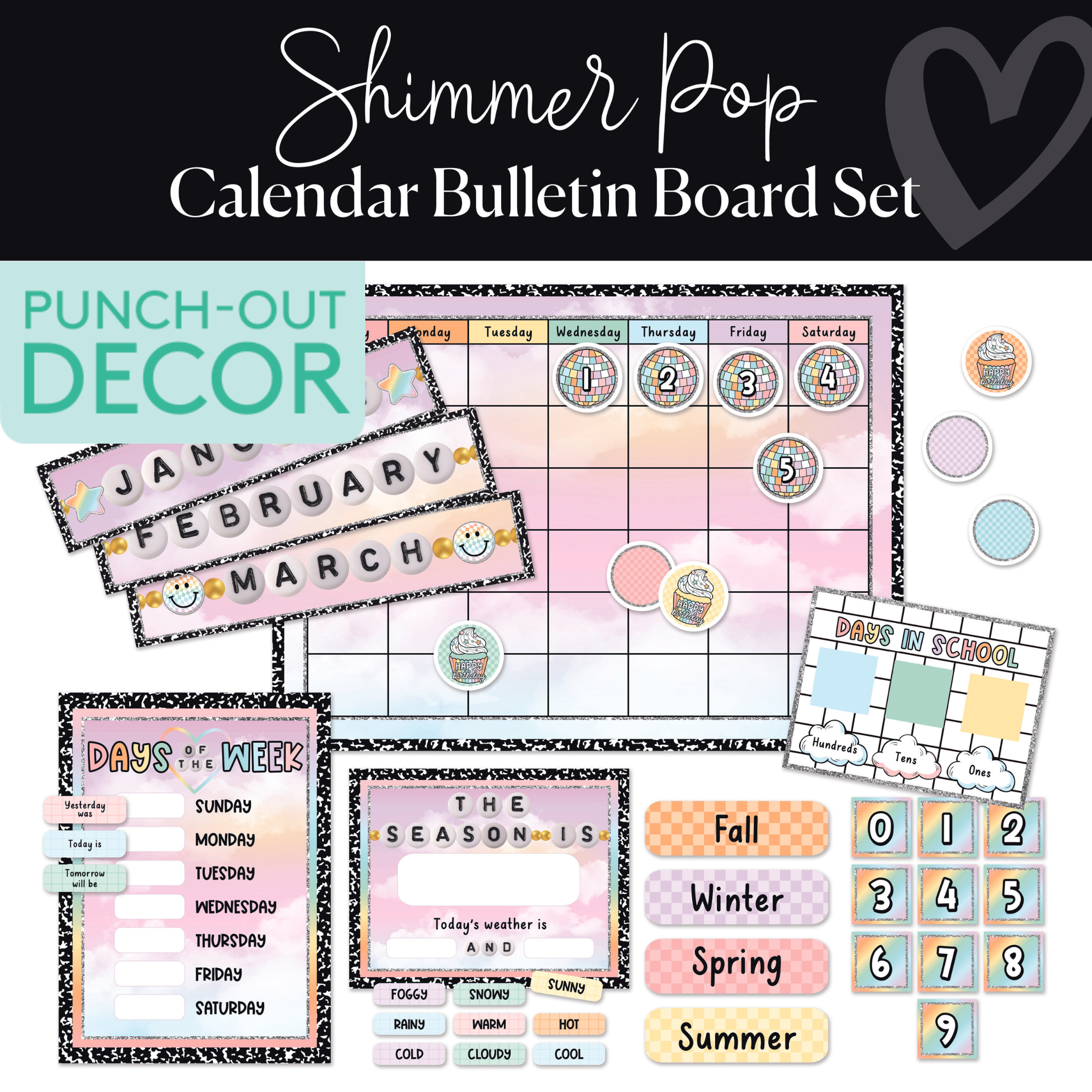 Shimmer Pop Ultimate Pre-Printed and Printable Classroom Decor Bundle