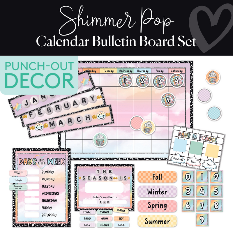 Shimmer Pop | Pre-Printed Classroom Decor Bundle | Decor To Your Door | Schoolgirl Style