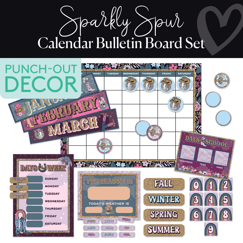 Calendar | Bulletin Board Set | Sparkly Spur | Schoolgirl Style