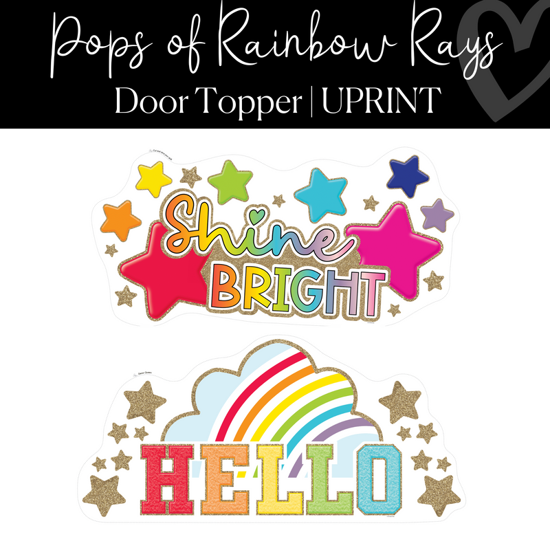 Pops of Rainbow Rays Door Toppers by UPRINT