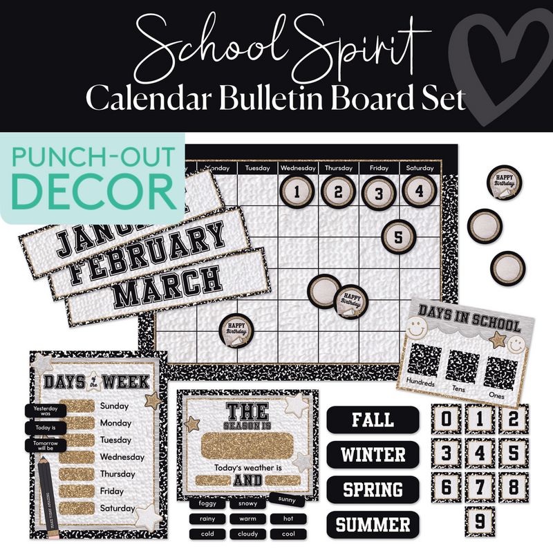 Calendar | Bulletin Board Set | School Spirit | Schoolgirl Style