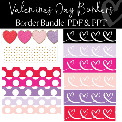 Valetines Day Classroom Border Bundle Sweetheart Collection by UPRINT