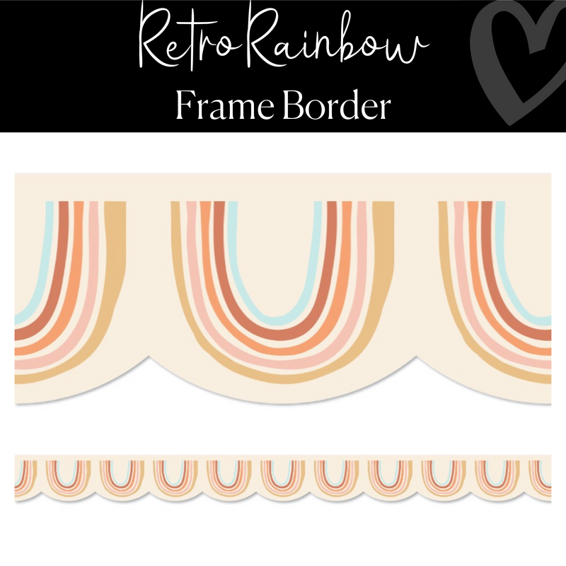 retro rainbow frame classroom border