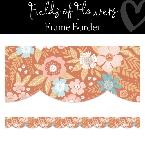 fields of flowers frame classroom border