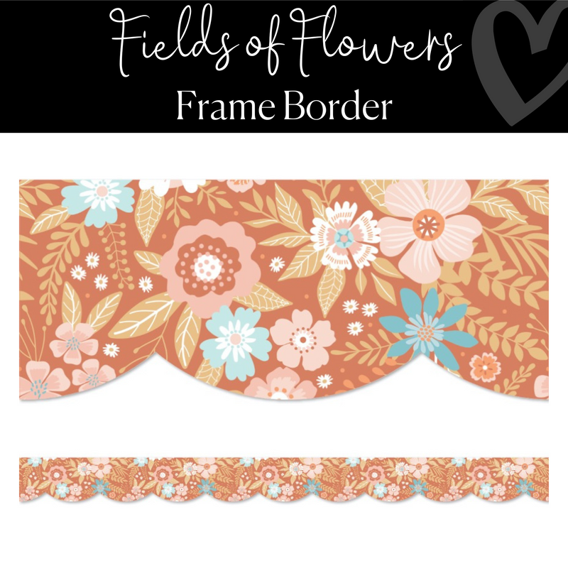 fields of flowers frame classroom border