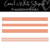 Coral and White Striped Classroom Border |  Boho Rainbow | Foundation Border | Schoolgirl Style
