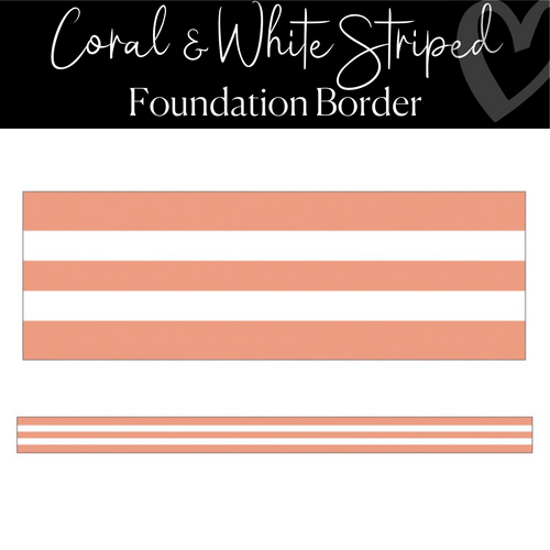 Coral and White Striped Foundation Border by Schoolgirl Style